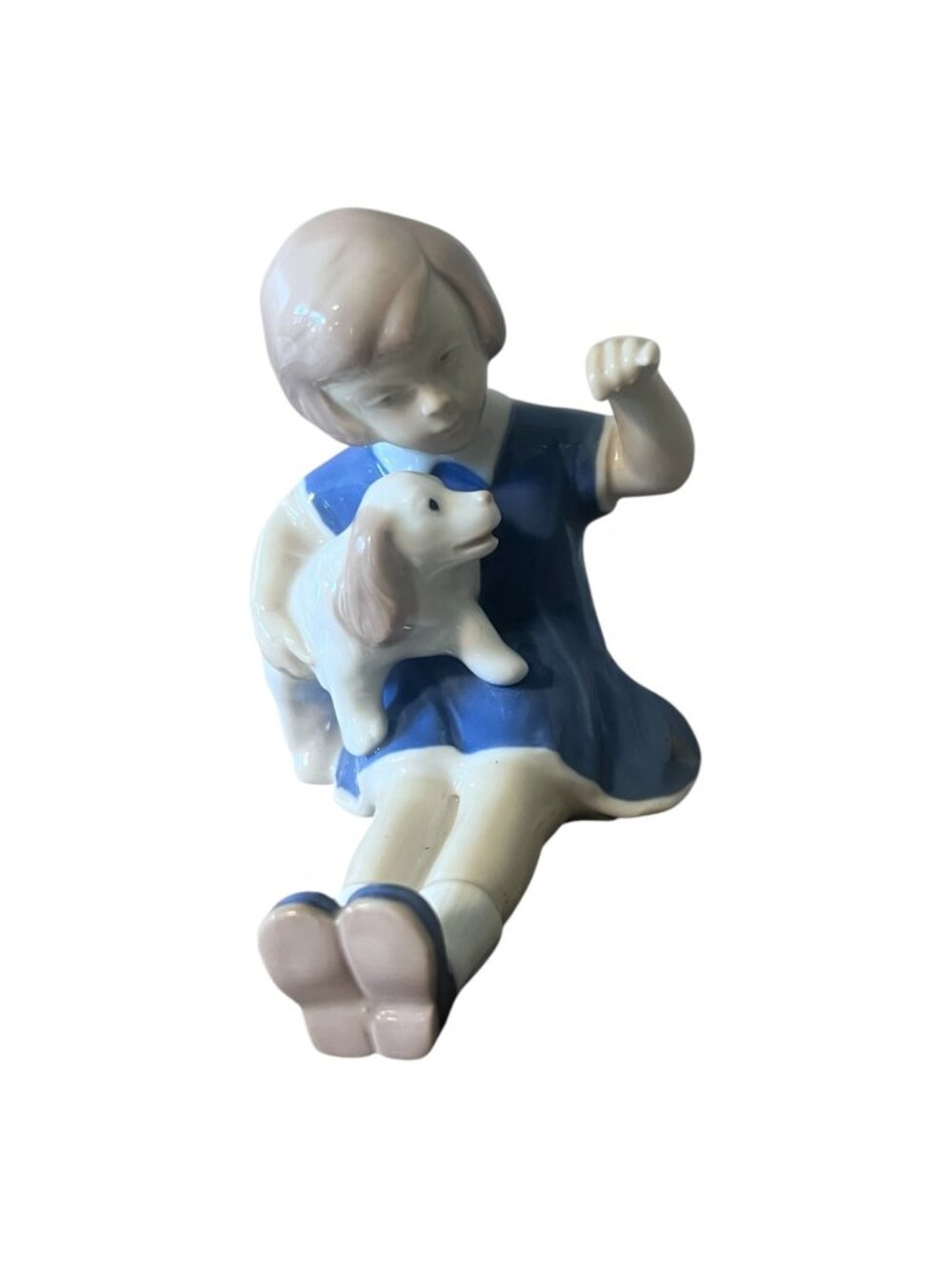 Carl Schneiders Erben Grafenthal Germany Girl & Dog Porcelain Figurine 4.25 Tall